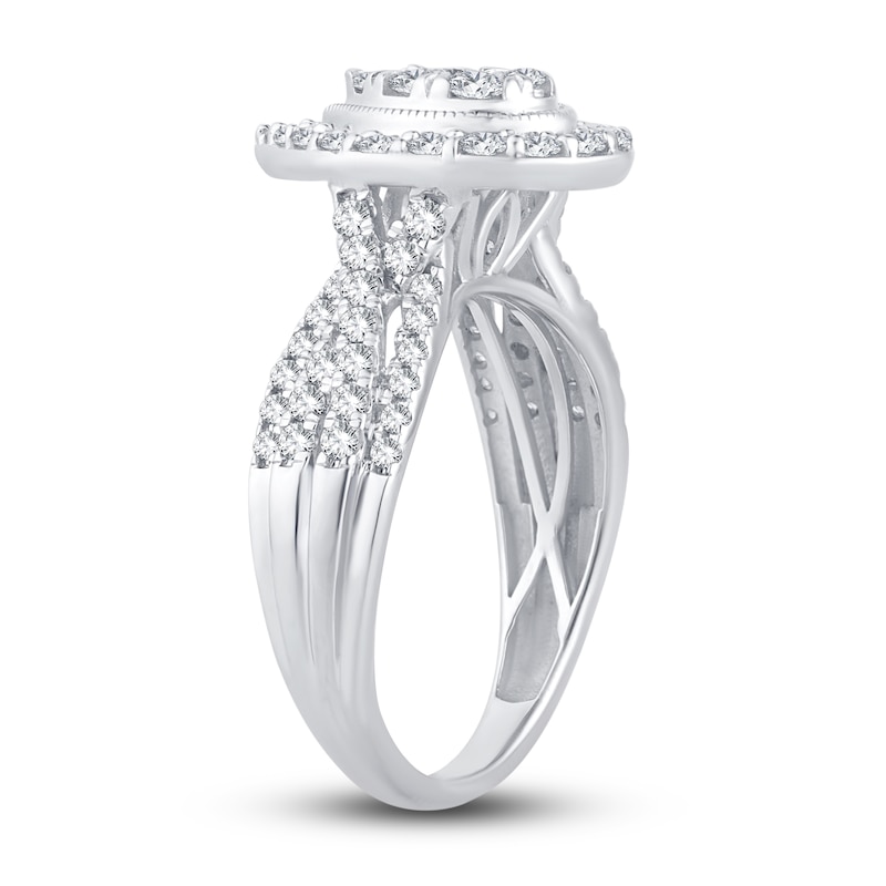 Main Image 2 of Now + Forever Multi-Diamond Engagement Ring 1 ct tw Round-cut 14K White Gold