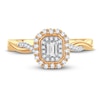 Thumbnail Image 3 of Now + Forever Diamond Engagement Ring 3/8 ct tw Emerald & Round 14K Yellow Gold