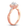 Thumbnail Image 2 of Now + Forever Diamond Engagement Ring 3/8 ct tw Emerald & Round 14K Rose Gold