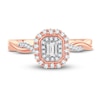 Thumbnail Image 3 of Now + Forever Diamond Engagement Ring 3/8 ct tw Emerald & Round 14K Rose Gold