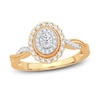 Thumbnail Image 0 of Diamond Engagement Ring 3/8 ct tw Oval & Round 14K Yellow Gold