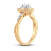 Thumbnail Image 1 of Diamond Engagement Ring 3/8 ct tw Oval & Round 14K Yellow Gold