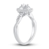 Thumbnail Image 1 of Diamond Engagement Ring 3/8 ct tw Oval & Round 14K White Gold