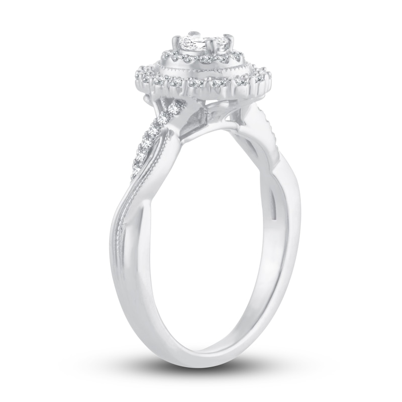 Main Image 2 of Now + Forever Diamond Engagement Ring 3/8 ct tw Oval & Round 14K White Gold