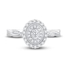 Diamond Engagement Ring 3/8 ct tw Oval & Round 14K White Gold