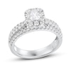 Thumbnail Image 0 of Diamond Engagement Ring 1-1/2 ct tw Radiant & Round 14K White Gold