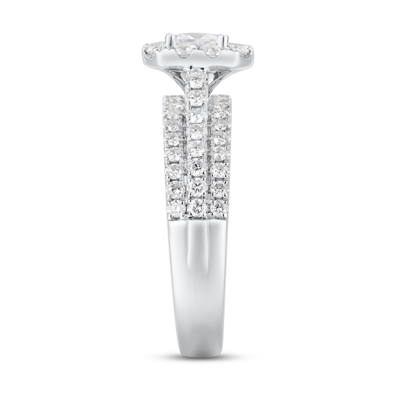 Main Image 2 of Now + Forever Diamond Engagement Ring 1-1/2 ct tw Radiant & Round 14K White Gold