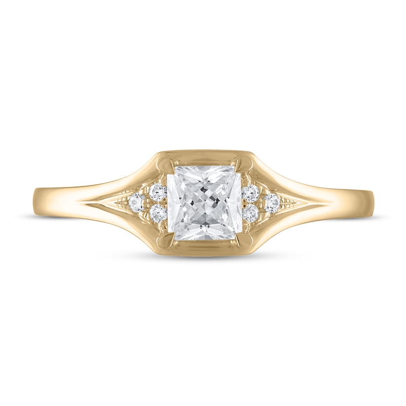 Main Image 3 of Now + Forever Diamond Engagement Ring 1/2 ct tw Princess & Round 14K Yellow Gold