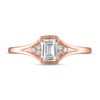Diamond Engagement Ring 1/2 ct tw Emerald & Round 14K Rose Gold
