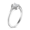 Diamond Engagement Ring 1/2 ct tw Emerald & Round 14K White Gold