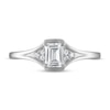 Thumbnail Image 3 of Now + Forever Diamond Engagement Ring 1/2 ct tw Emerald & Round 14K White Gold