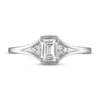 Thumbnail Image 2 of Diamond Engagement Ring 1/2 ct tw Emerald & Round 14K White Gold