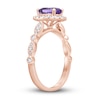 Thumbnail Image 2 of Oval Amethyst Engagement Ring 1/3 ct tw Diamonds 14K Rose Gold