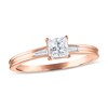 Diamond Engagement Ring 1/2 ct tw Princess & Baguette 14K Rose Gold
