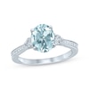 Thumbnail Image 1 of Now + Forever Oval Aquamarine Engagement Ring 1/3 ct tw Diamonds 14K White Gold
