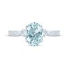 Thumbnail Image 3 of Now + Forever Oval Aquamarine Engagement Ring 1/3 ct tw Diamonds 14K White Gold