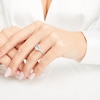 Thumbnail Image 3 of Oval Aquamarine Engagement Ring 1/3 ct tw Diamonds 14K White Gold