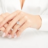 Thumbnail Image 4 of Now + Forever Oval Aquamarine Engagement Ring 1/3 ct tw Diamonds 14K White Gold