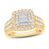 Thumbnail Image 0 of Multi-Diamond Engagement Ring 1 ct tw Princess, Round & Baguette 14K Two-Tone Gold