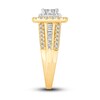 Thumbnail Image 2 of Multi-Diamond Engagement Ring 1 ct tw Princess, Round & Baguette 14K Two-Tone Gold