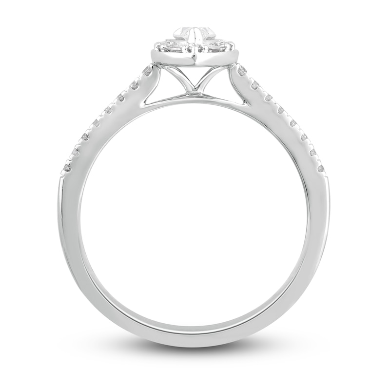 Main Image 3 of Now + Forever Diamond Engagement Ring 1/2 ct tw Marquise, Baguette & Round 14K White Gold