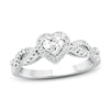 Thumbnail Image 0 of Diamond Engagement Ring 1/2 ct tw Heart & Round 14K White Gold