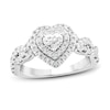 Thumbnail Image 0 of Diamond Engagement Ring 1 ct tw Heart & Round 14K White Gold