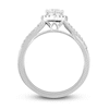 Diamond Engagement Ring 1/2 ct tw Heart & Round 14K White Gold