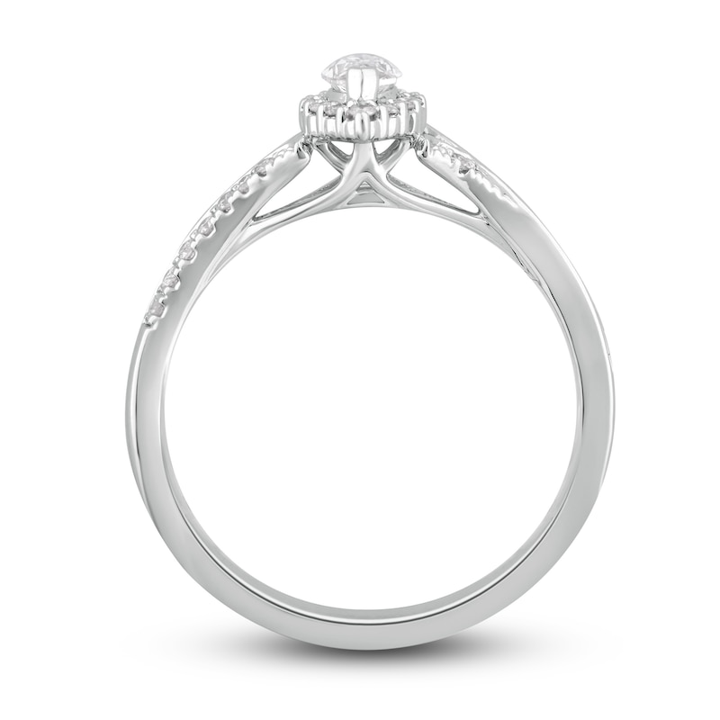 Main Image 3 of Now + Forever Diamond Engagement Ring 3/8 ct tw Marquise & Round 14K White Gold
