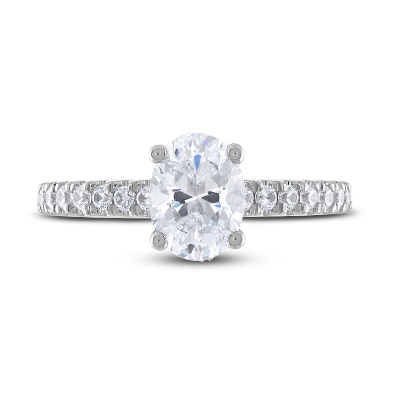 Main Image 3 of Diamond Engagement Ring 1-1/3 ct tw Oval & Round 14K White Gold