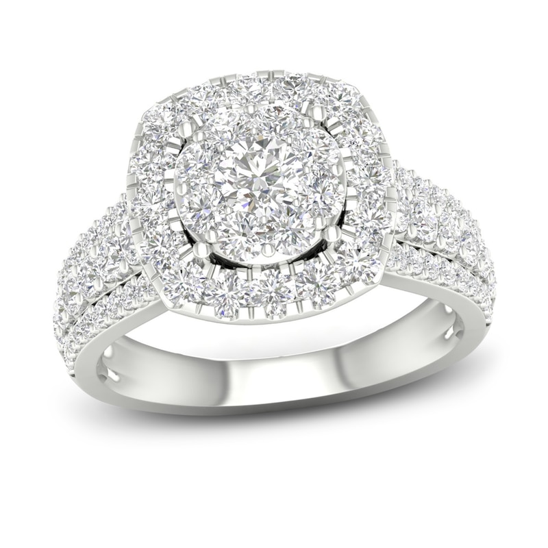 Multi-Diamond Engagement Ring 2 ct tw Round-cut 18K White Gold | Kay