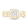 Thumbnail Image 2 of Multi-Diamond Engagement Ring 1/2 ct tw Princess & Round 10K Yellow Gold