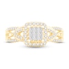 Thumbnail Image 1 of Multi-Diamond Engagement Ring 1/2 ct tw Princess & Round 10K Yellow Gold