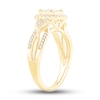 Thumbnail Image 2 of Multi-Diamond Engagement Ring 1/2 ct tw Princess & Round 10K Yellow Gold