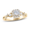 Thumbnail Image 1 of Now + Forever Diamond Engagement Ring 1/2 ct tw Round & Pear-Shaped 14K Yellow Gold