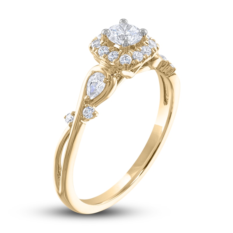 Main Image 2 of Now + Forever Diamond Engagement Ring 1/2 ct tw Round & Pear-Shaped 14K Yellow Gold