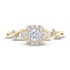 Diamond Engagement Ring 1/2 ct tw Round & Pear-Shaped 14K Yellow Gold