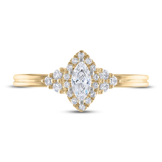 Now + Forever Diamond Engagement Ring 3/8 ct tw Marquise & Round-Cut 14K Yellow Gold
