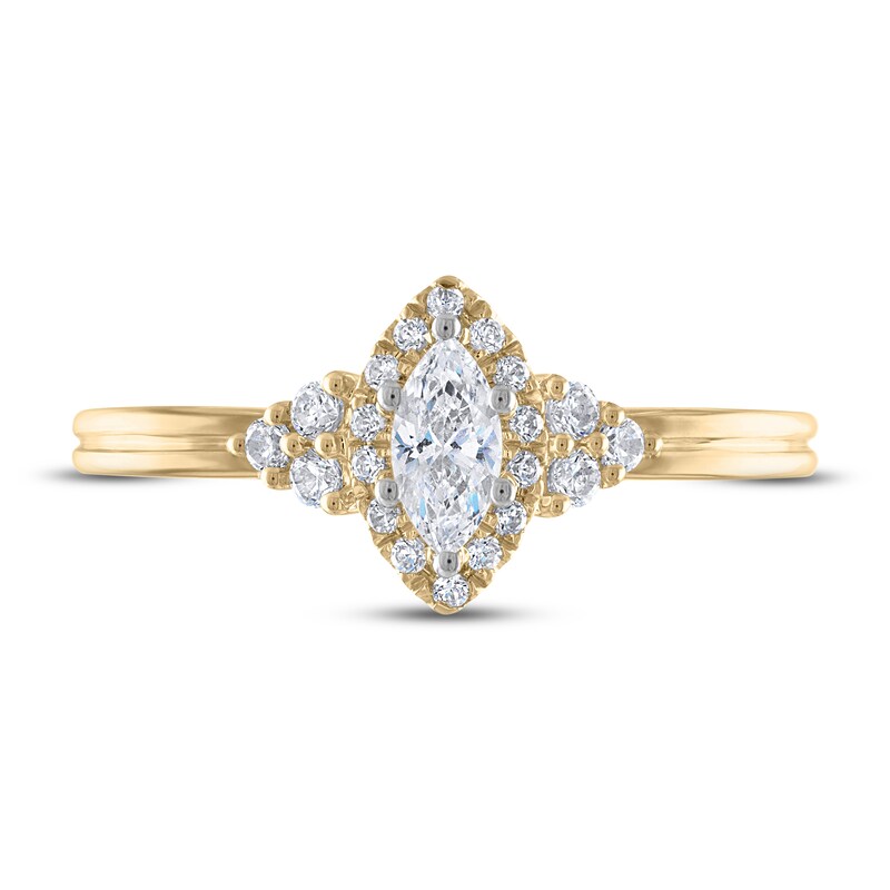 Main Image 1 of Now + Forever Diamond Engagement Ring 3/8 ct tw Marquise & Round-Cut 14K Yellow Gold