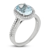 Thumbnail Image 1 of Aquamarine & Diamond Engagement Ring 3/8 ct tw Oval, Round-Cut 14K White Gold