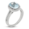 Thumbnail Image 2 of Now + Forever Aquamarine & Diamond Engagement Ring 3/8 ct tw Oval, Round-Cut 14K White Gold