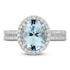 Thumbnail Image 2 of Aquamarine & Diamond Engagement Ring 3/8 ct tw Oval, Round-Cut 14K White Gold