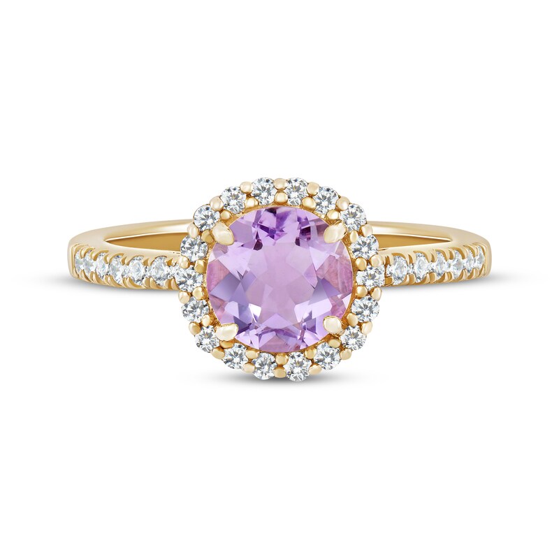 Main Image 3 of Now + Forever Amethyst Engagement Ring 3/8 ct tw Diamonds 14K Yellow Gold