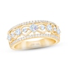 THE LEO First Light Diamond Princess & Round-Cut Anniversary Ring 1 ct tw 14K Yellow Gold