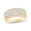 THE LEO First Light Diamond Princess & Round-Cut Anniversary Ring 1-1/2 ct tw 14K Yellow Gold