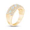 THE LEO First Light Diamond Princess & Round-Cut Anniversary Ring 1-1/2 ct tw 14K Yellow Gold