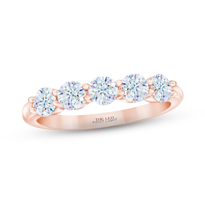 Main Image 1 of THE LEO First Light Diamond Anniversary Ring 1 ct tw Round-cut 14K Rose gold
