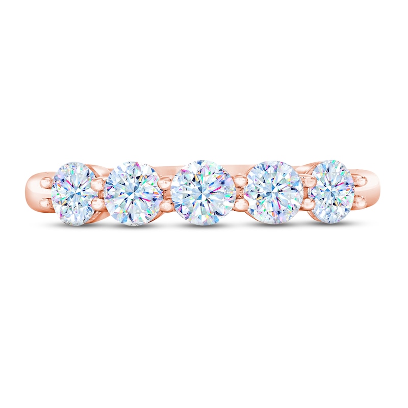 Main Image 3 of THE LEO First Light Diamond Anniversary Ring 1 ct tw Round-cut 14K Rose gold