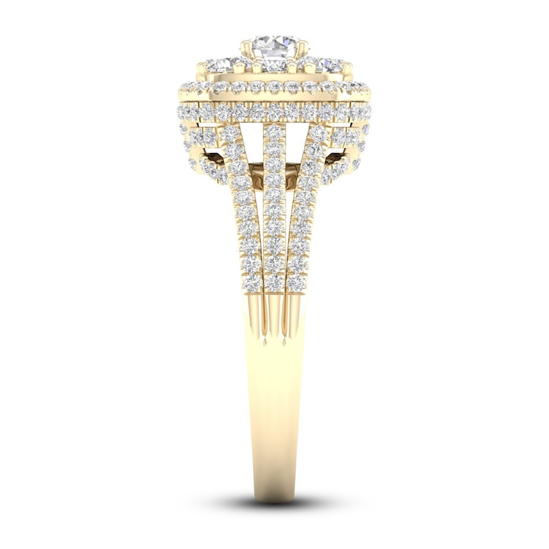 Main Image 3 of Now + Forever Multi-Diamond Engagement Ring 1-1/5 ct tw Round-Cut 14K Yellow Gold