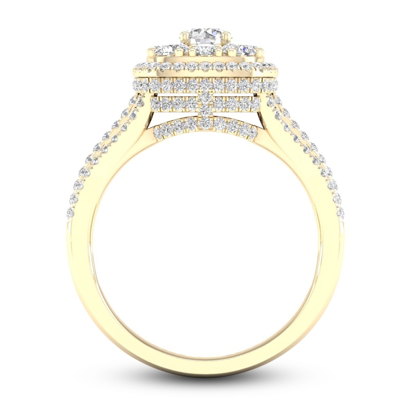 Multi-Diamond Engagement Ring 1-1/5 ct tw Round-Cut 14K Yellow Gold